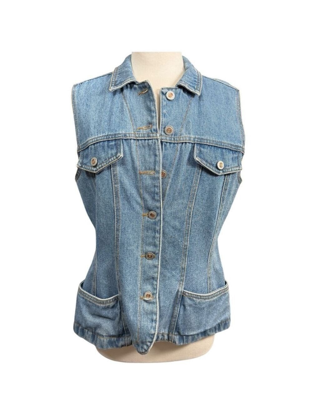 Vintage Baxis Denim Vest Size L‎ Blue